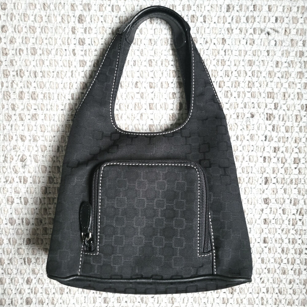 Vintage 90s Y2K Nine West Mini Purse Black Handbag Wallet Small